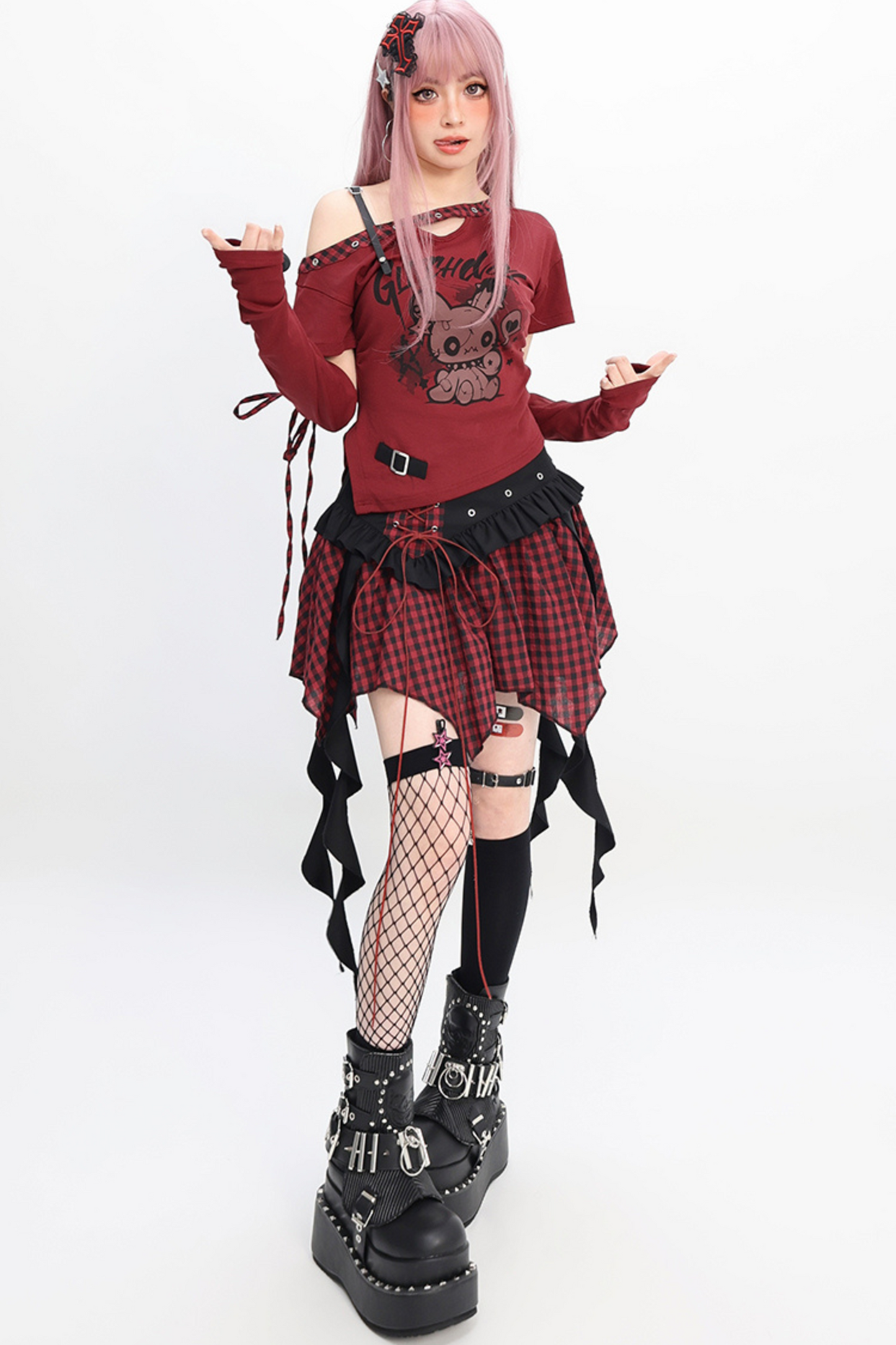 Irregular Fortidor + slim-fit T-shirt skirt