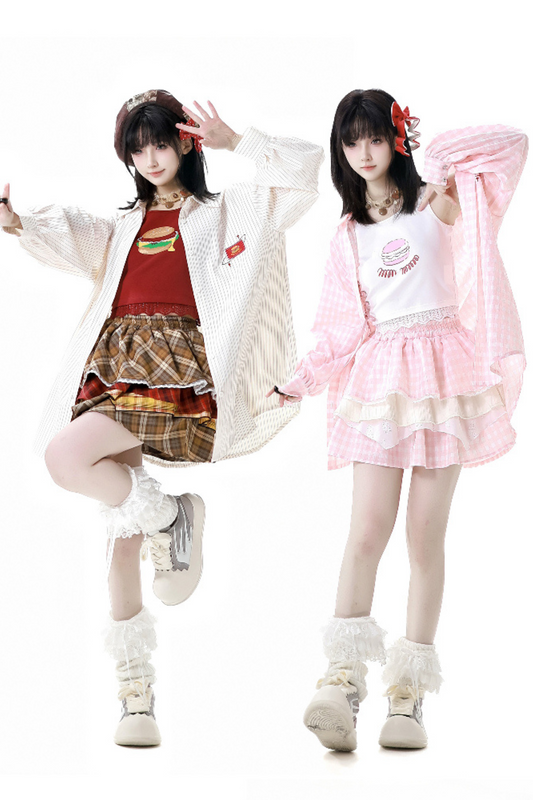 top cake Overshirt sleeveless skirt +