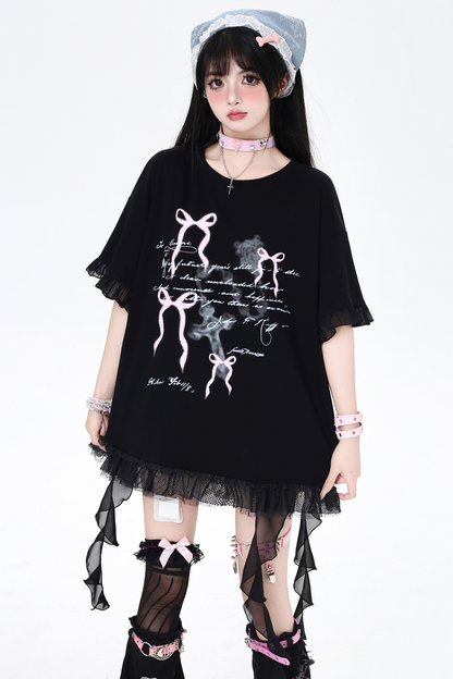belt ribbon Loose with T-shirt