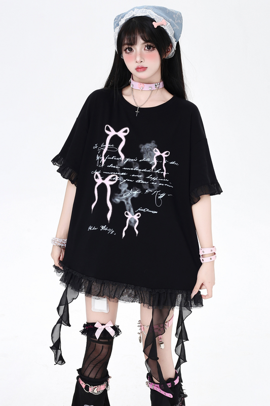 belt ribbon Loose with T-shirt