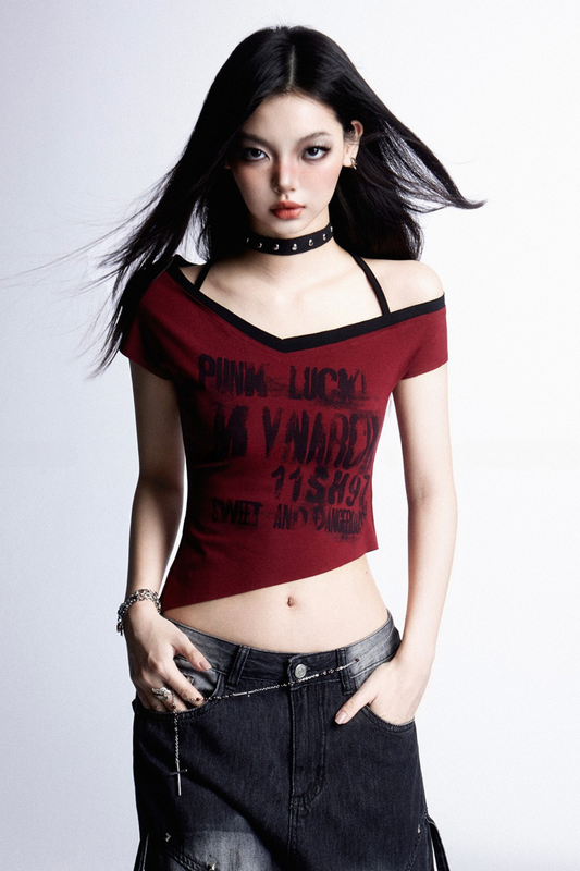 Asymmetric T-shirt Cool Sweet