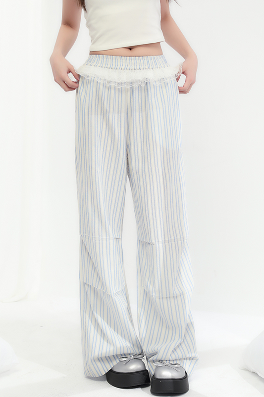 Pants Loose Wide Trend Striped