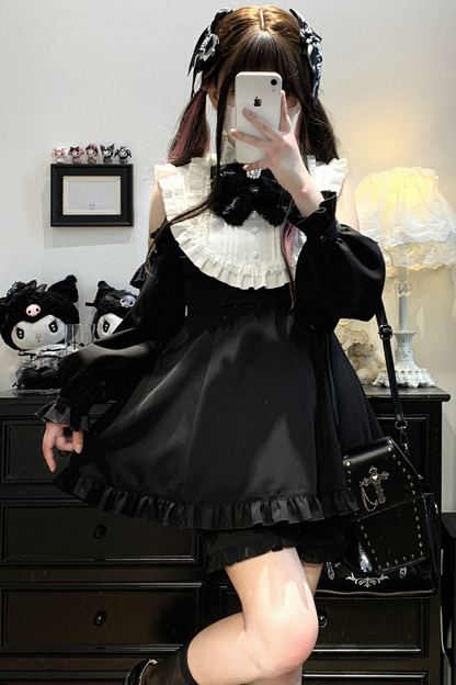 Ruffle Princess + Off-Shoulder Top Ribbon Shorts