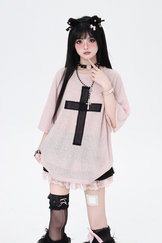 Cross Tops Patch Loose Subculture