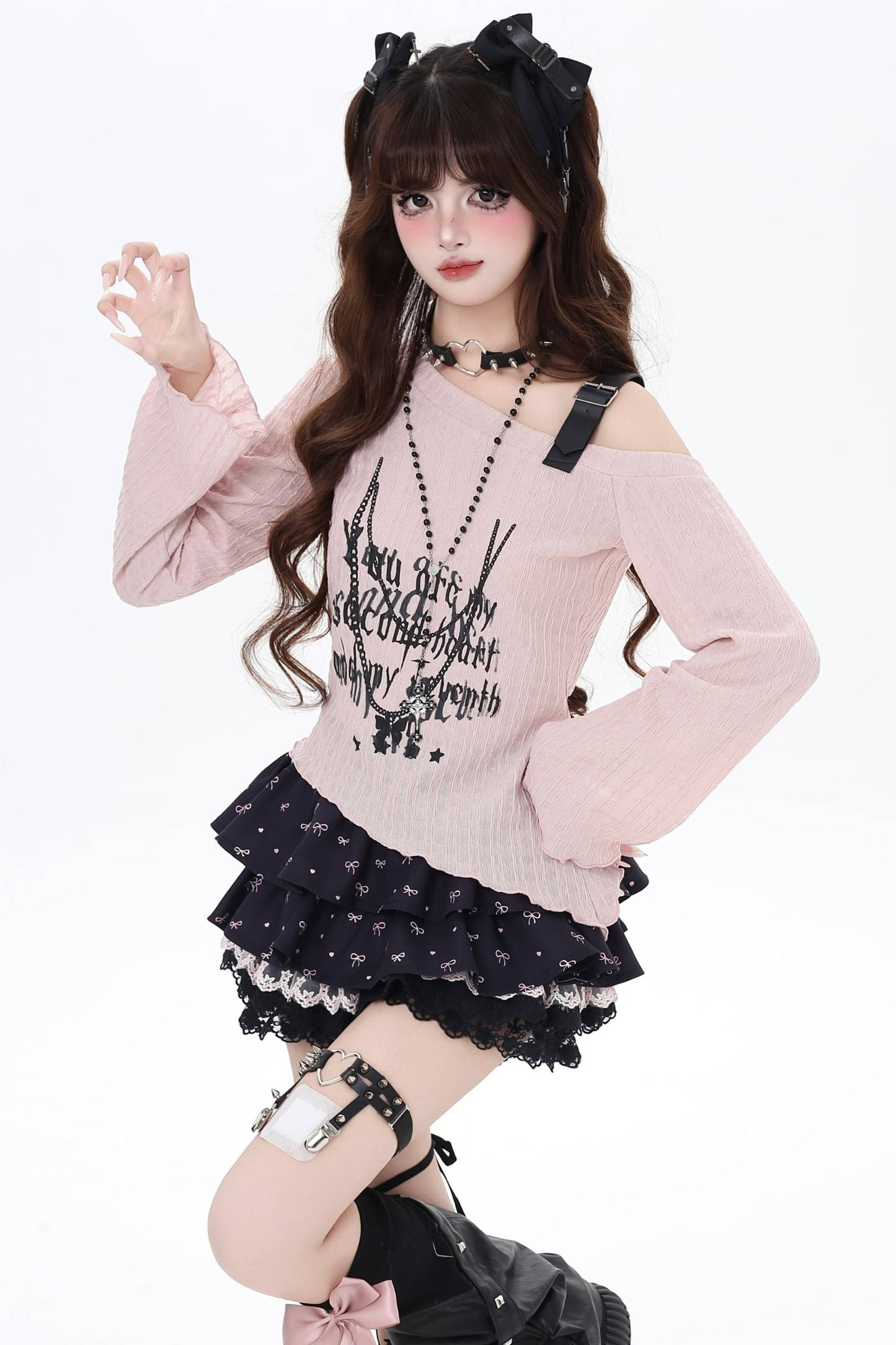 One Top Leather Subculture Sheer Shoulder