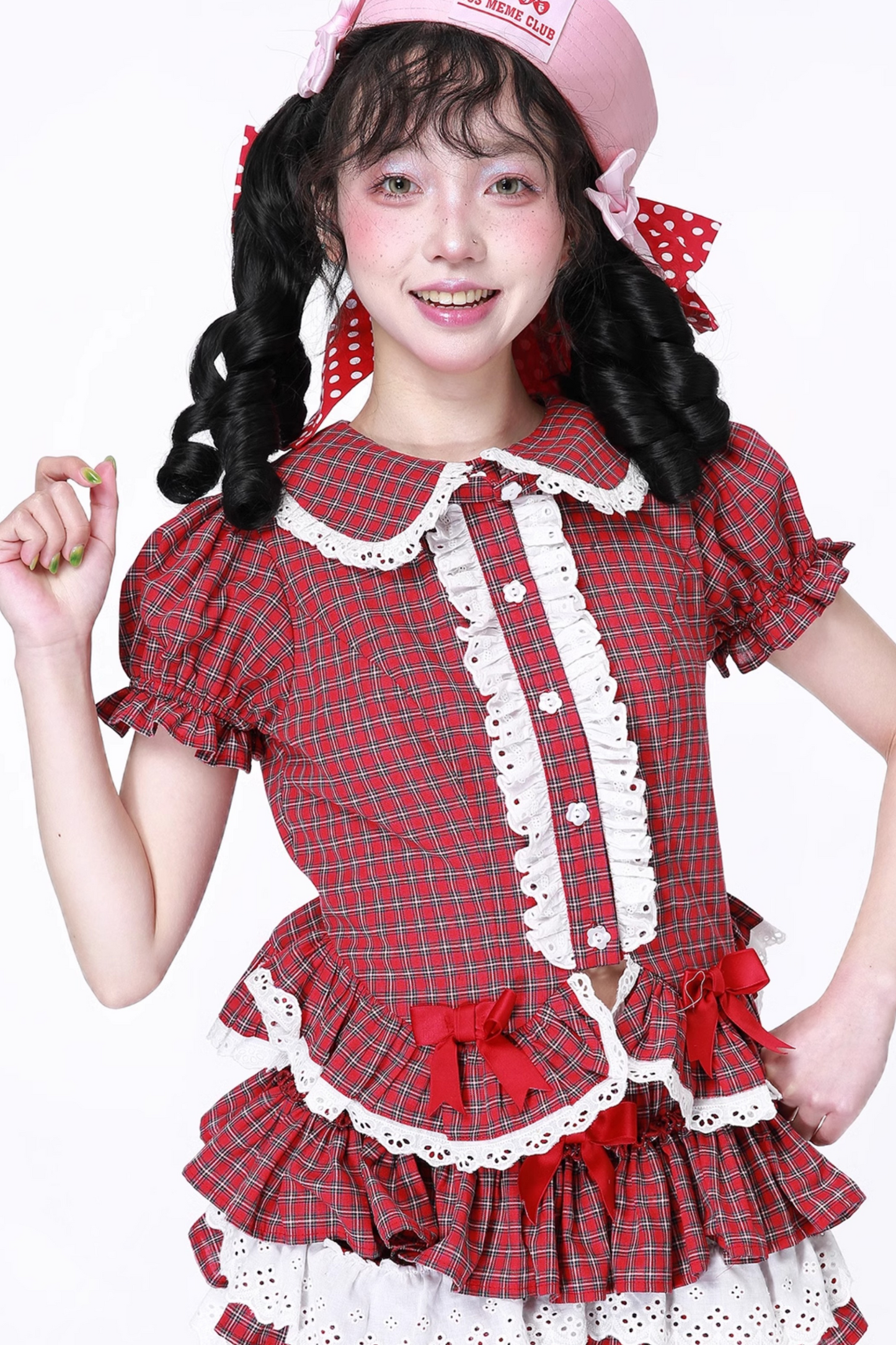 Retro Top Sleeve Check Puff