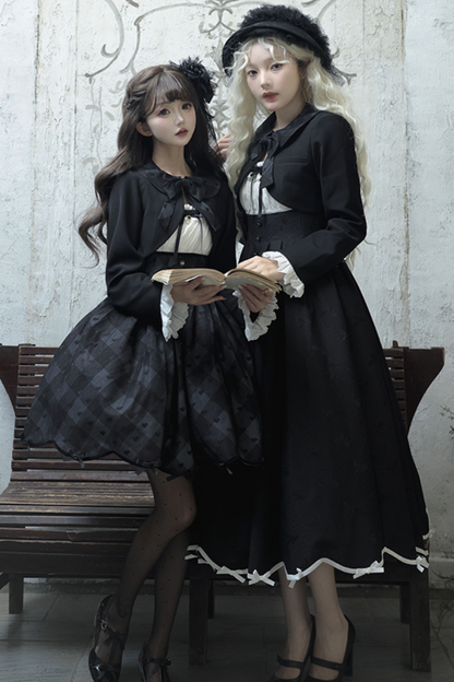 Princess Black Jumperskirt Lolita Top Lady + Cropped Silent