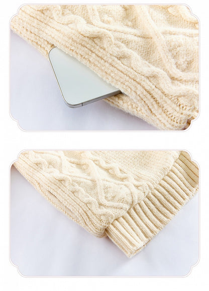 Plush Cardigan Creamy Winter White Cozy Collar Sweater