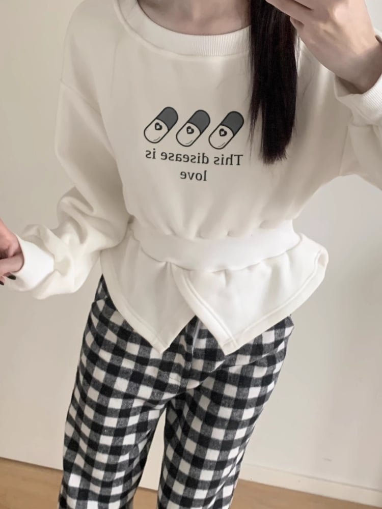 Black&White Plaid Pattern Pants