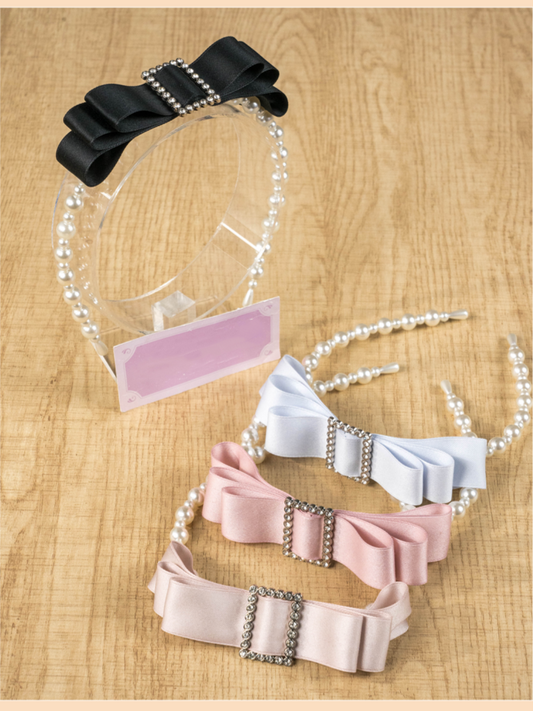 Perlen Quadrat Kei Pink/Pink/Blau/Schwarz Strass Schleife Dusty Jirai KC