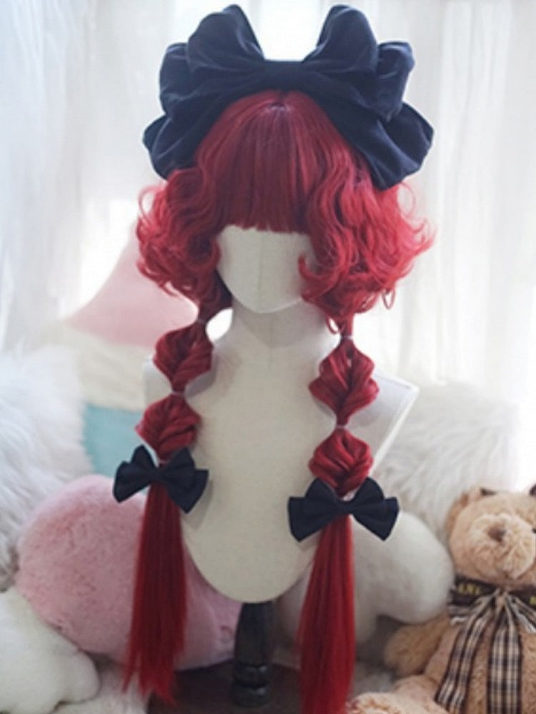 Light Blonde/Pink/Red/Green/Purple Waist Length Wig With Full Bangs