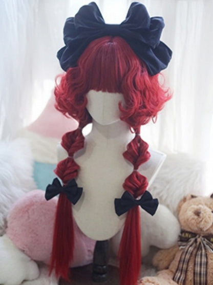 Light Blonde/Pink/Red/Green/Purple Waist Length Wig With Full Bangs