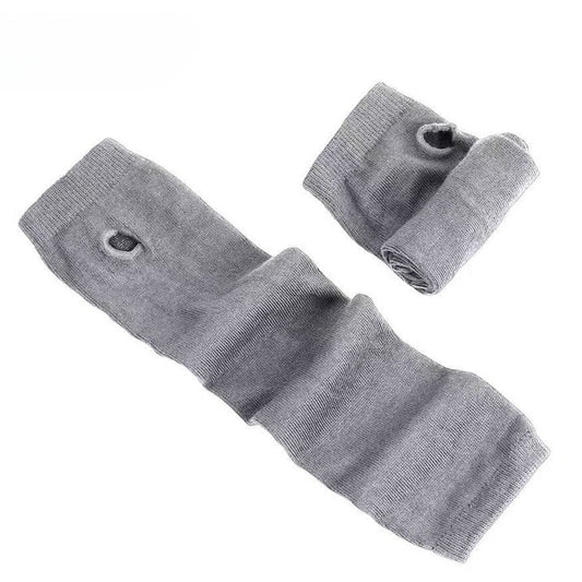 Gloves Long Gray Knitted