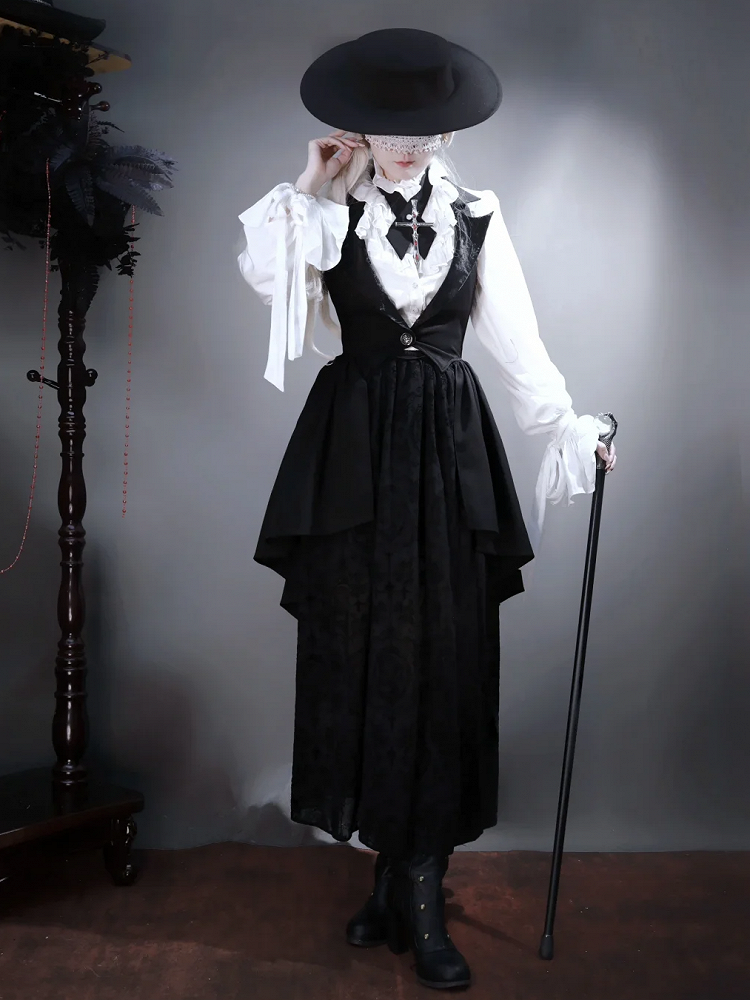 Black Skirt Lolita Elegant Long Gothic