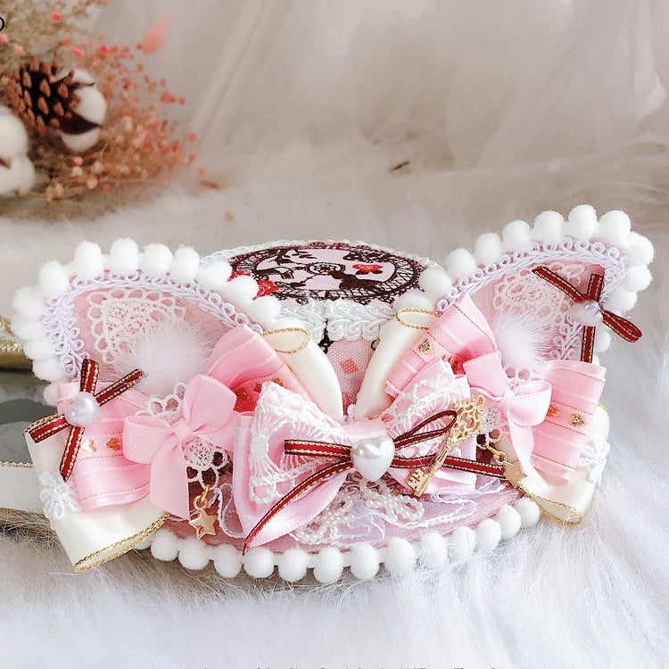 Mini Wonderland Cat Vibes Ohren Hut Alice in Pink