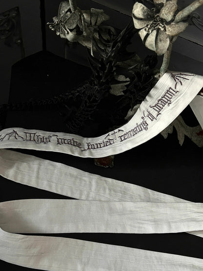 White/Purple/Pink  Gothic Lolita Embroidery Waist Belt