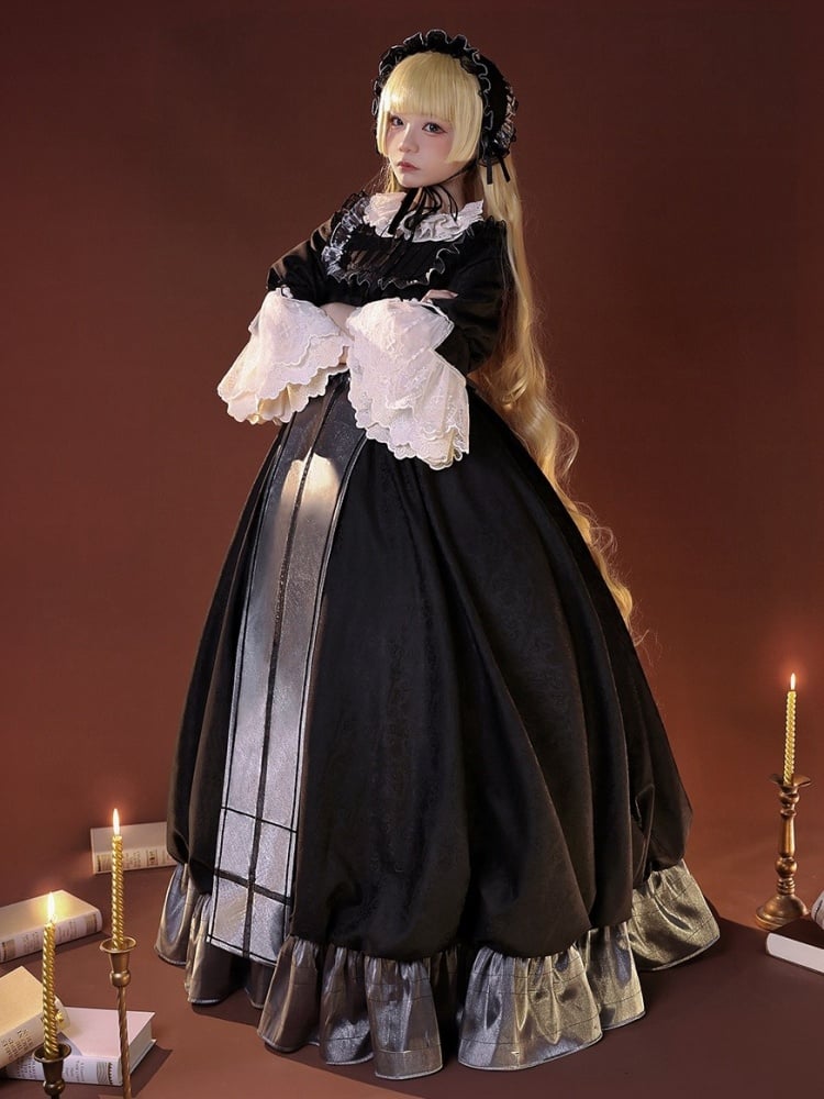 GOSICK Victorique De Blois Black Jacquard Dress Lolita-Style Cosplay Costume