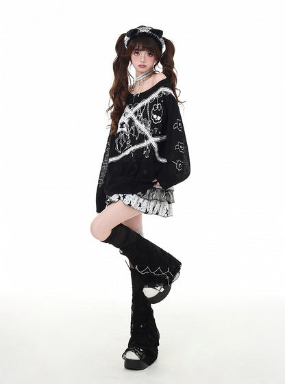 Asymmetrical Neckline Lace Black/White Sun Protection Glamorous Applique Graphic Top