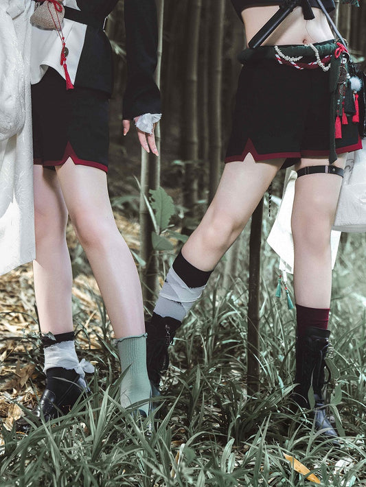 / Black Green Red Socks