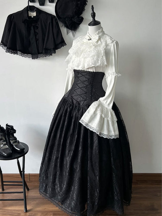 Black Long Kuro High Super Skirt Waist Version Lolita Gothic