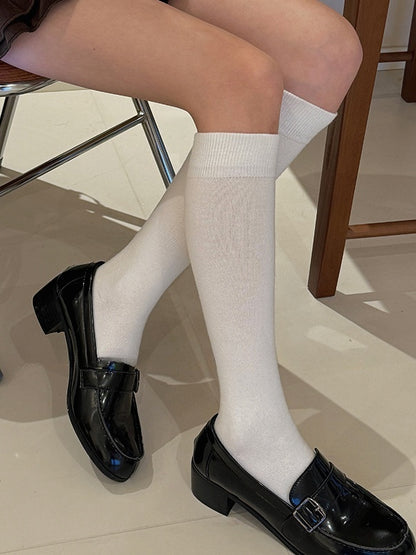 White/Light Grey/Dark Grey/Dark Red/Black Cotton Underknee Stockings