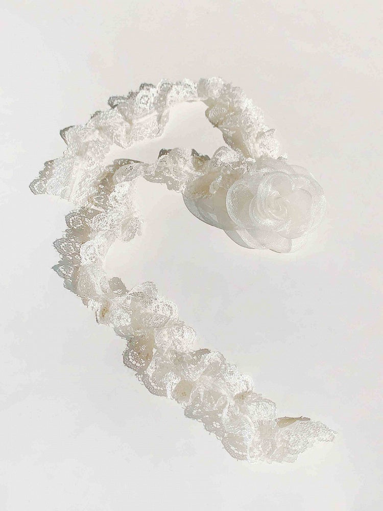 Tour de cou en dentelle à fleurs noires