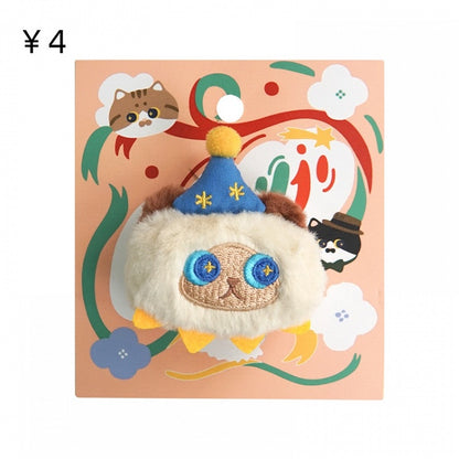 Cute Kitty-shaped Plush Brooch