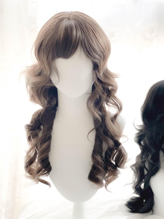 Wavy Length Brown Bangs With Wig 70CM