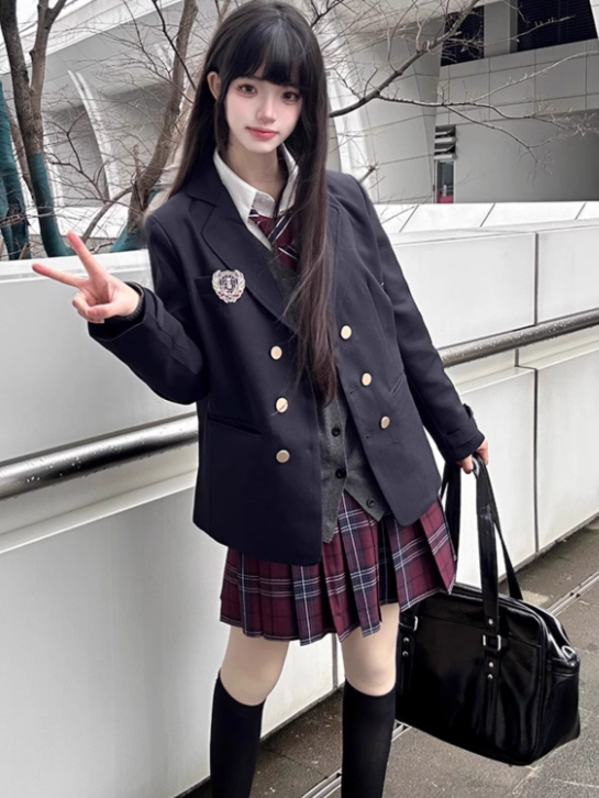 Muster JK Plaid Rot Uniform Rock 45CM Plissee