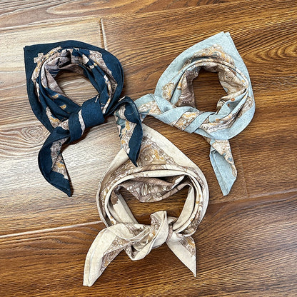 White Red Creamy Kerchief Blue /