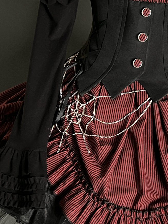 Kette / Rotes Gothic Lolita Accessoire Web Schwarze Taillenspinne