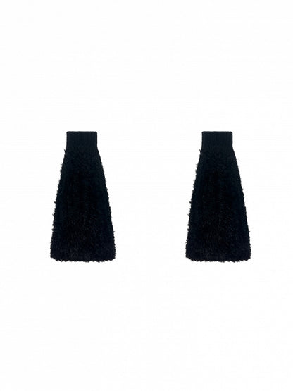 Jambières en peluche à poignets tricotés blanc cassé/gris/noir