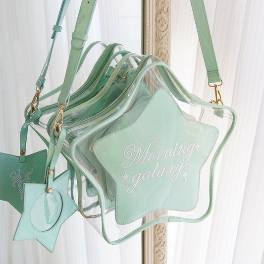with Charm Green PU Set Detachable Star-shaped Ita Bag Badge