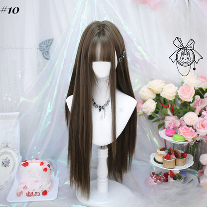 Under Bust Length Wig with Bangs