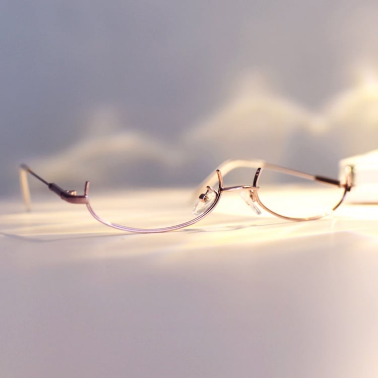 Cyberpunk Rose Gold Semi-rimless Y2K Lensless Eyeglasses