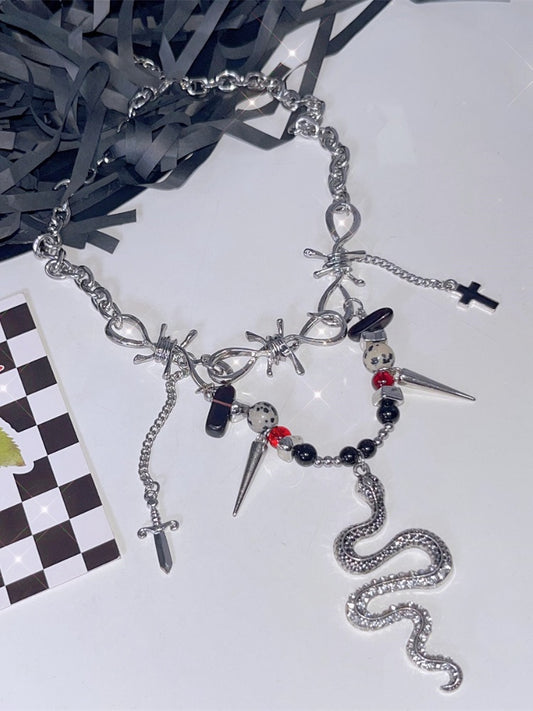 Y2K Snake-shaped Charm Punk Necklace