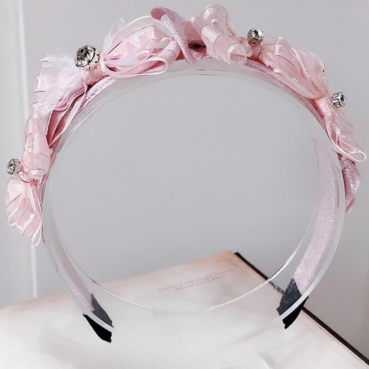 Strass Verziert Rosa/Blau Bowknot KC Lolita Süße