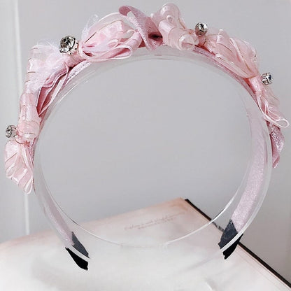 Strass Verziert Rosa/Blau Bowknot KC Lolita Süße