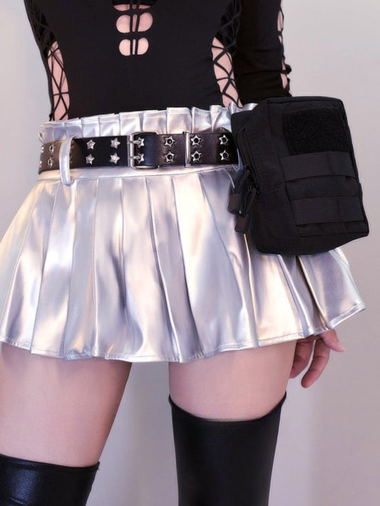 Black Cyberpunk Waist Belt with Waist Bag