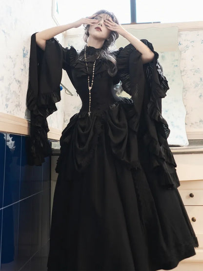 Boned High Corset Waist Aristocrat Victorian Skirt Belt Gothic Black Lolita