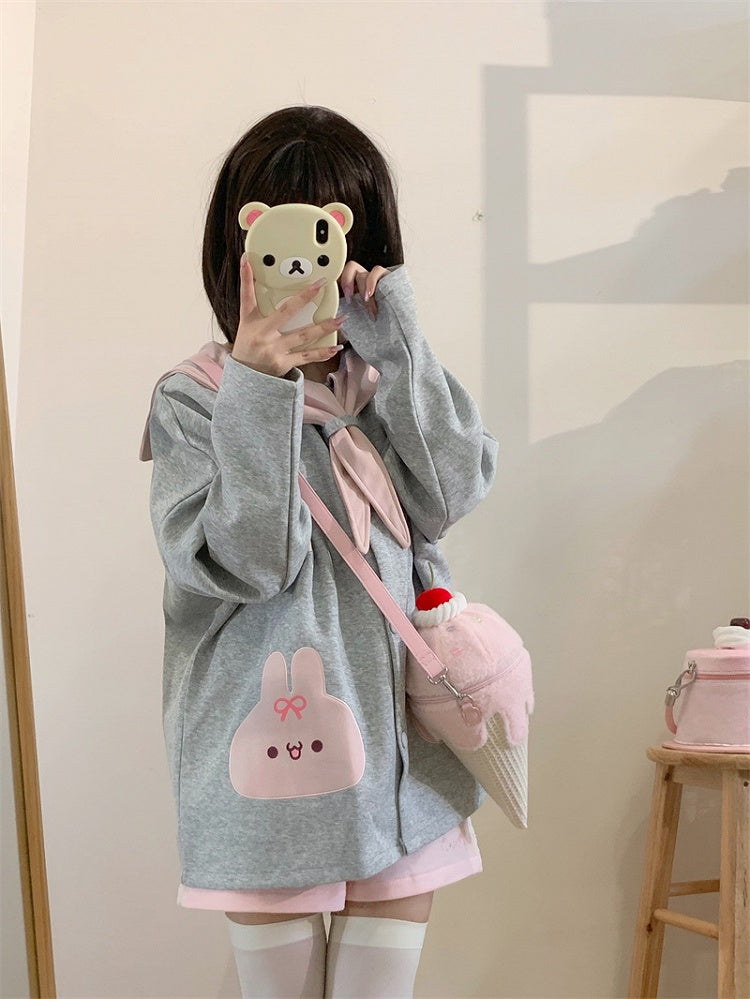 Sac bandoulière en peluche rose en forme de glace Yume Kawaii