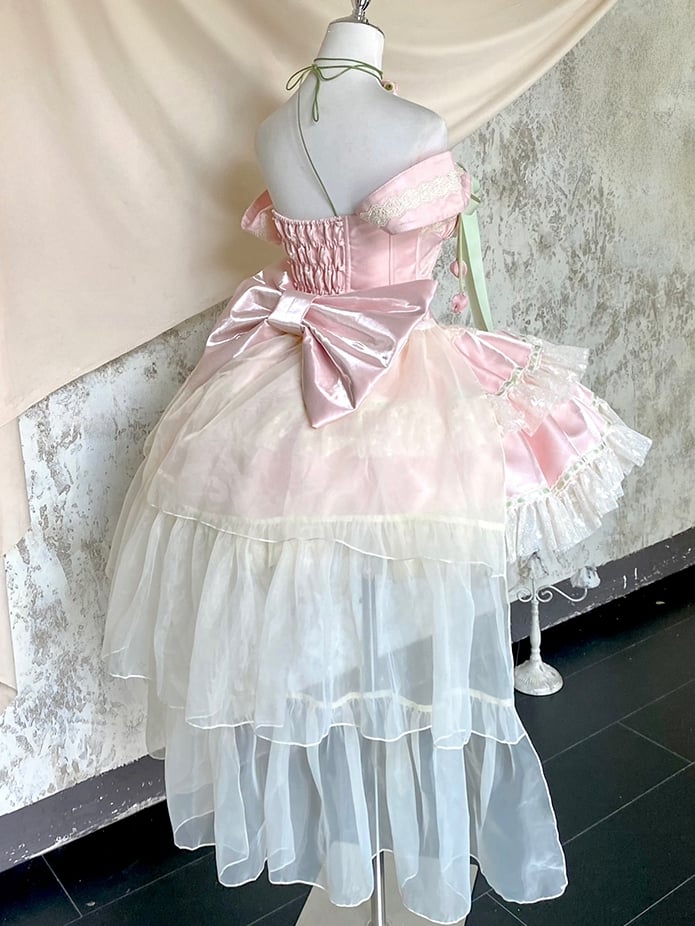 Fairy and Corset Green Dress Pink Theme Kei Tulip