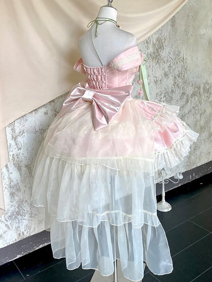 Fairy and Corset Green Dress Pink Theme Kei Tulip