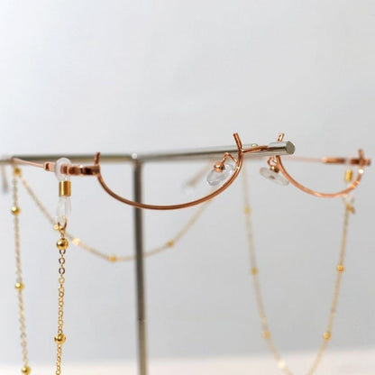 Cyberpunk Frame Eyeglasses Silver/Gold Charm Chain