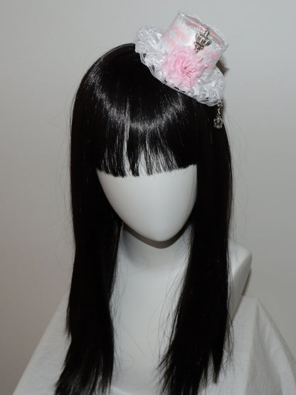 Hat Trim Crown Design Lace Blue/Pink Floral Mini Decorated