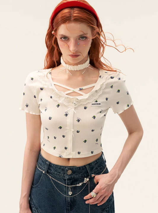 Girly Fruit White Tops