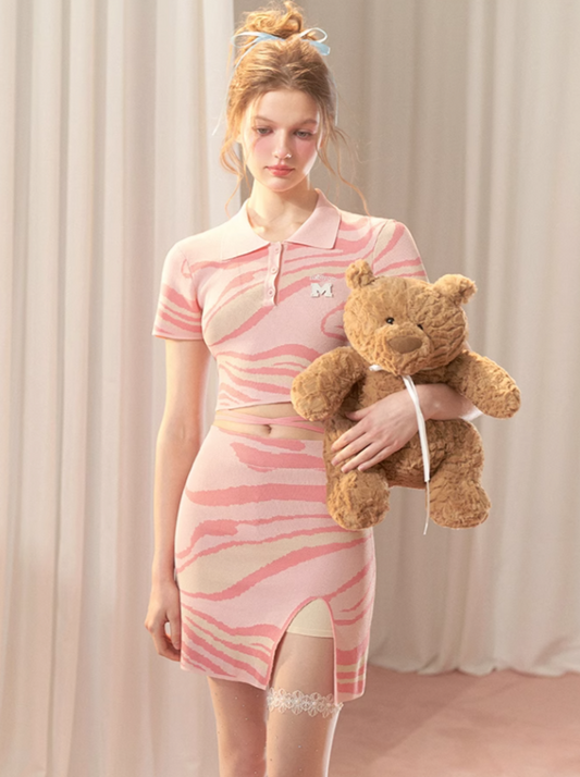 Cool Ripple Hot Water Girl Marbre Tricot Doux Configuration