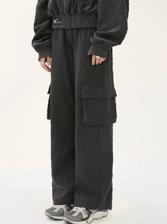 Pantalon ample original à imprimé intégral avec logo et serviette à carreaux
