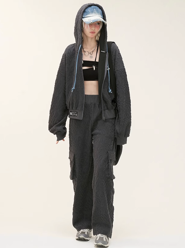Couple Original Loose Full Print Logo Pants Towel Casual Check