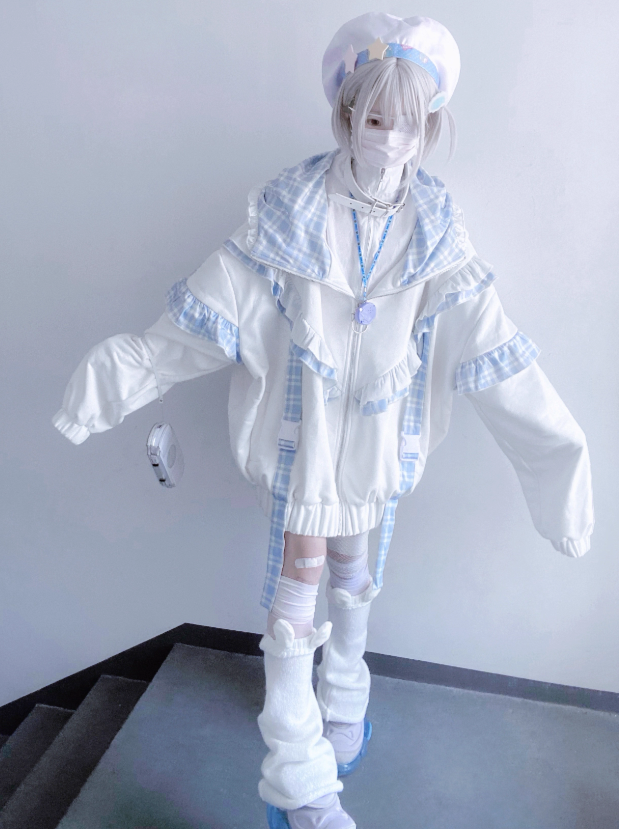 Subculture Check Cat Hoodie Hooded Over Ear